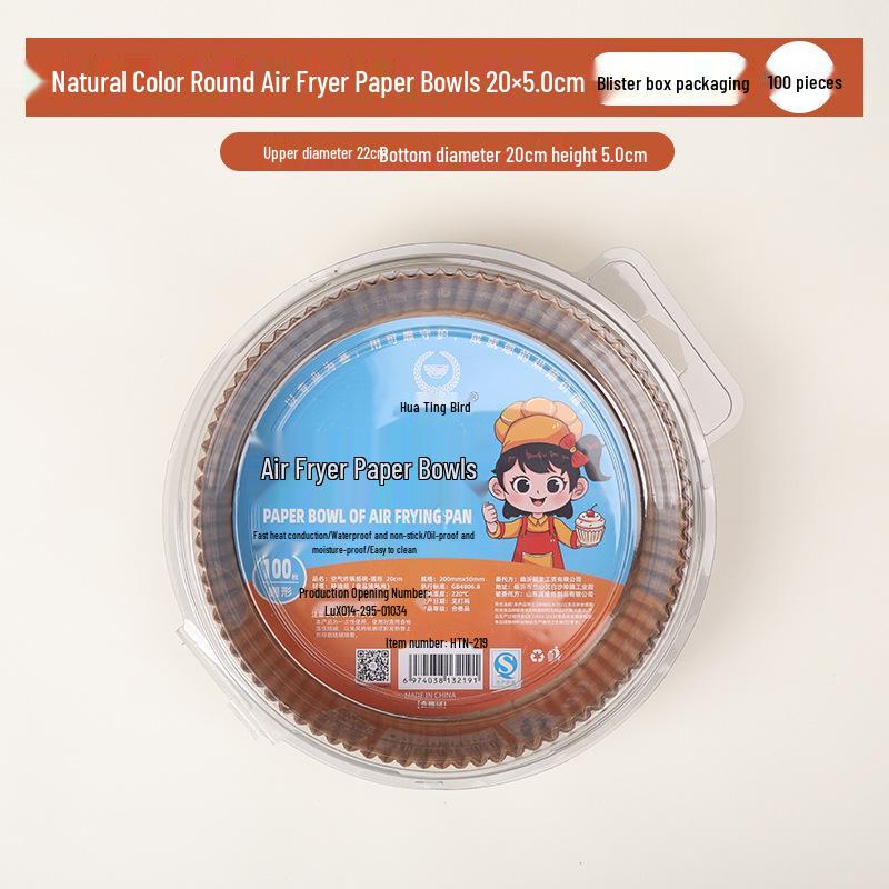 Ölbeständige Heißluftfritteusen- und Ofen-Papierbecher - Lebensmittelqualität, Runde Silikon-Backmatten