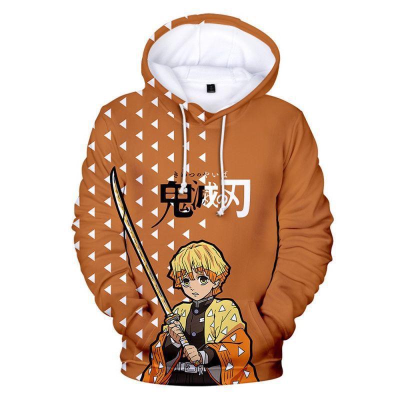 Unisex Anime-Inspired 3D Digital Print Hooded Sweatshirt Loose Fit Casual Streetwear