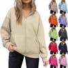Casual Women Solid Color Hooded Sweatshirt Long Sleeve Fashion Tops