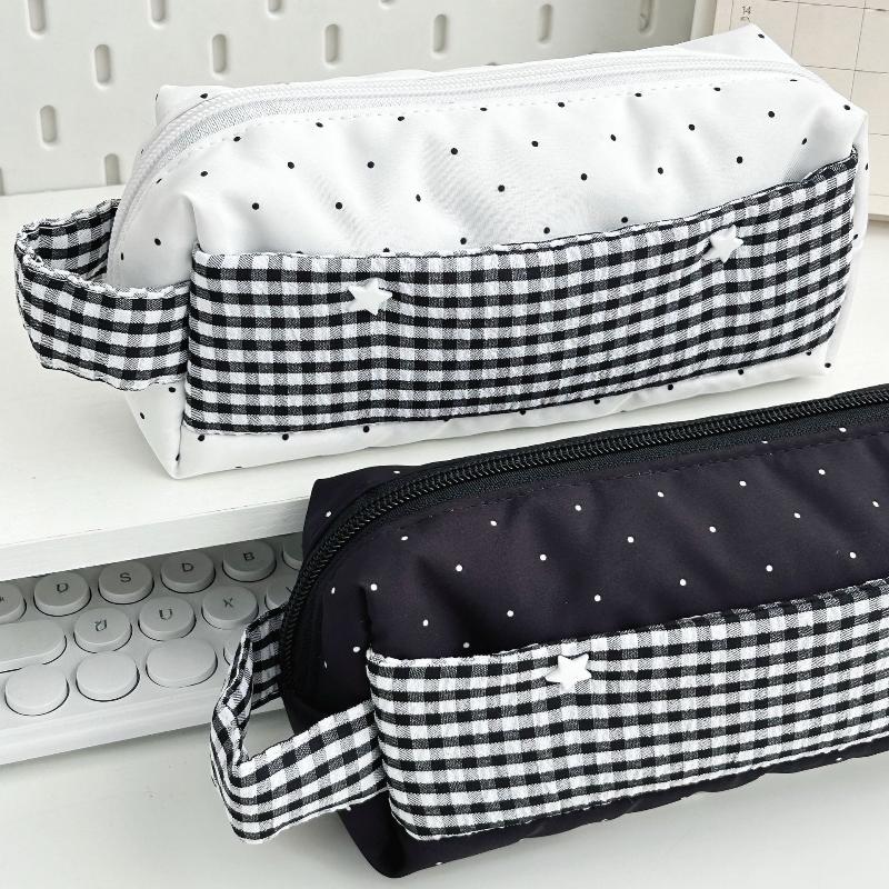 1Pcs Large Capacity Student Pencil Eraser Ruler Organizer Korean Pencil Case Ins Aesthetic Causal Stationery Tote Bag