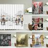 Waterproof Bathroom Shower Curtain New York Woman Street View Polyester Bathroom Curtain Printing Shower Curtains Bath Screen