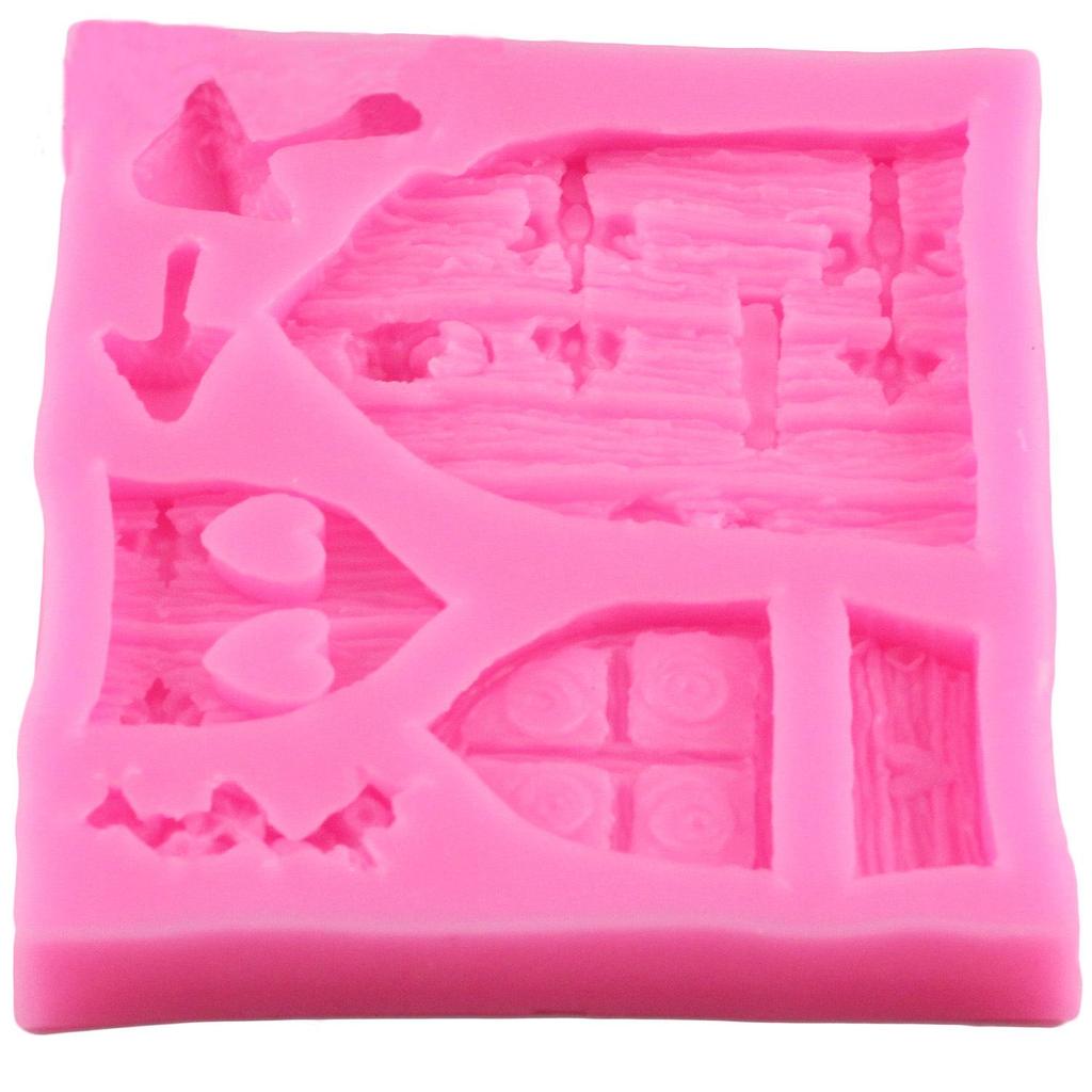 Mushroom House Fairy Tale Silicone Mold for Log Cabin Cakes and Chocolates