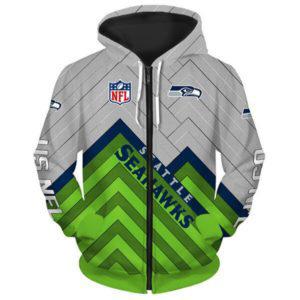 Europäischer und amerikanischer Herren- und Damen-Pullover mit Digitaldruck NFL-Fußball durchgehender Reißverschluss Kapuzenpullover, Strickjacke