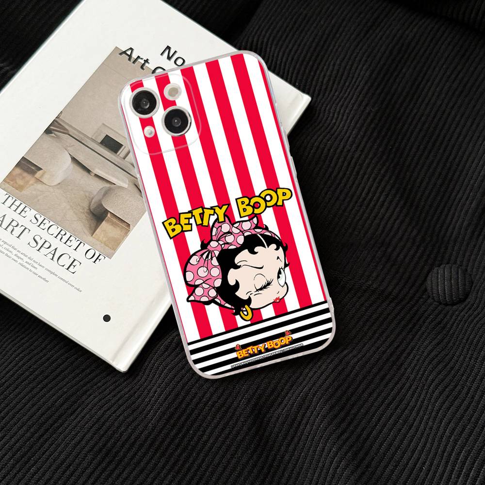 B-Betty-Cute-B-Boop for iPhone 17 16 15 14 13 12 11 Pro Max Plus Transparent Soft TPU Phone Cover