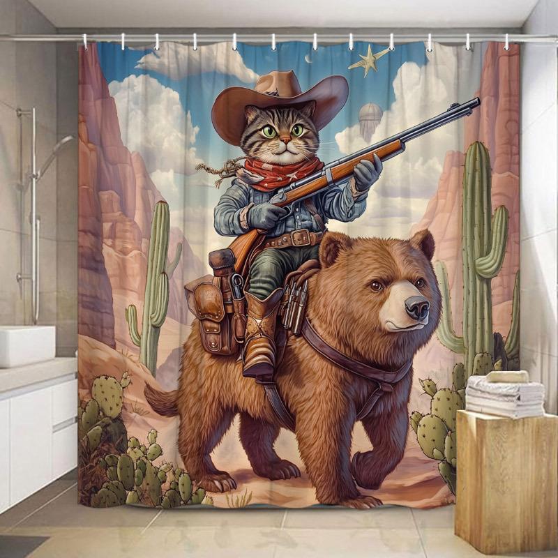 The domineering panda canvas art print is suitable for home decoration and is perfect for shower curtains