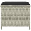 5 Piece Garden Dining Set with Cushions Light Grey Poly Rattan