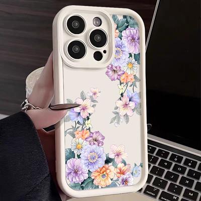 Colorful Flowers Pattern Soft Case For iPhone 15 14 16 Pro Max 16 Plus 13 12 11 Pro Max 7 8 XR X Shockproof Silicone Phone Cover