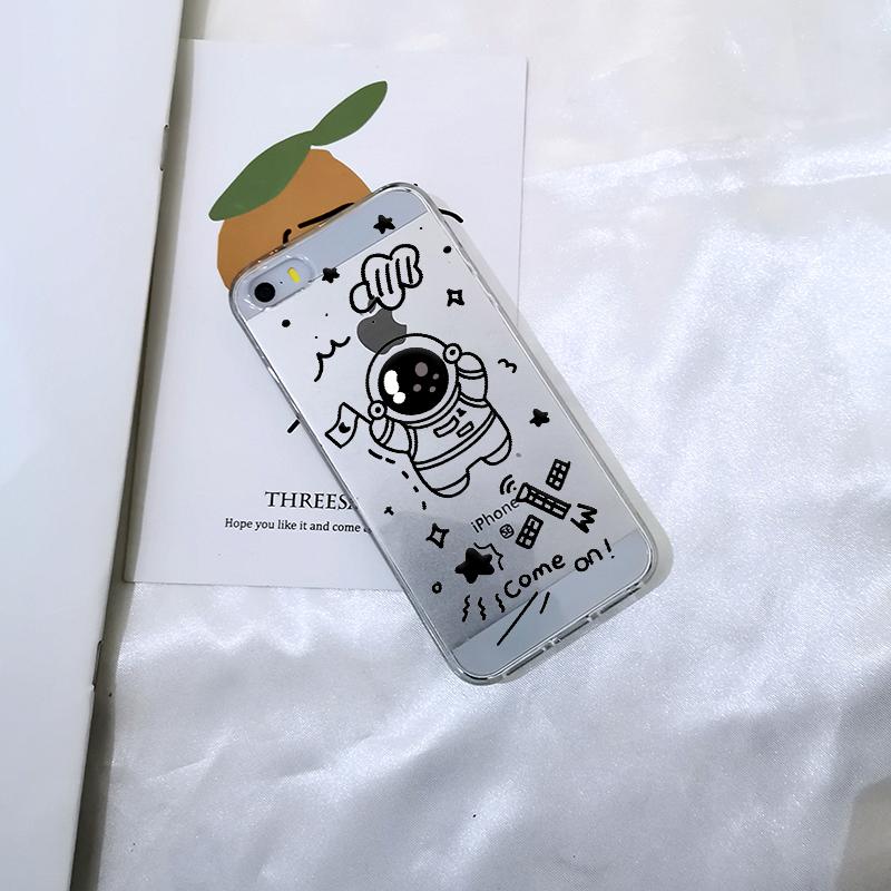 Для iPhone 5C 5S SE 5 S чехол силиконовый мягкий TPU милый астронавт космическая звезда кавайи забавный чехол для телефона для iPhone 4S 4 S чехол iPhone 4
