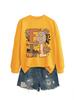 Versatile Women's Fall Pine Cone Pumpkin Round Neck Hoodie