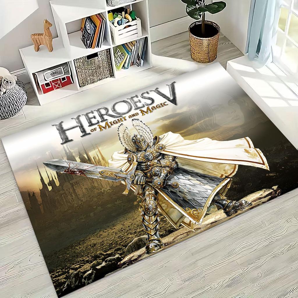 Retro Heroes of Might and Magic Map Games Art Rug for Bedroom Living Room Sofa Home Doormat Decor,Large Kids Non-slip Floor Mat