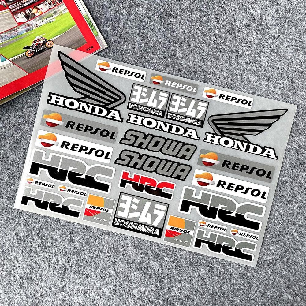 

Suitable for Honda Motorcycle Decoration Stickers Reflective Waterproof Helmet Racing Decals HRC Accessories Sponsor Stickers