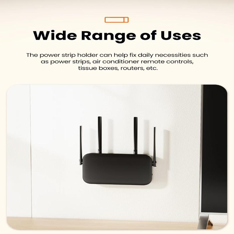 Power Strip Holder Desk Charging Cable Organizer Wall-Hanging Plug Fixer Self-Adhesive Storage Holders
