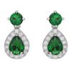 Elegante Hängeohrringe mit Zwillings-Smaragd und Diamantakzenten Grüner Kristall Dangle Schmuck