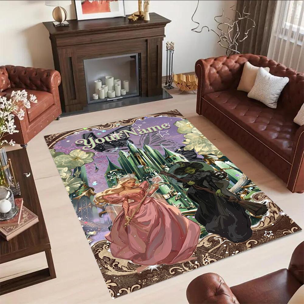 Gothic Illustrations Customize Your Name Floor Rug Office Rug Design for Dining Room Playrooms Outdoor Bedrooms Antislip Carpet Office home decor
