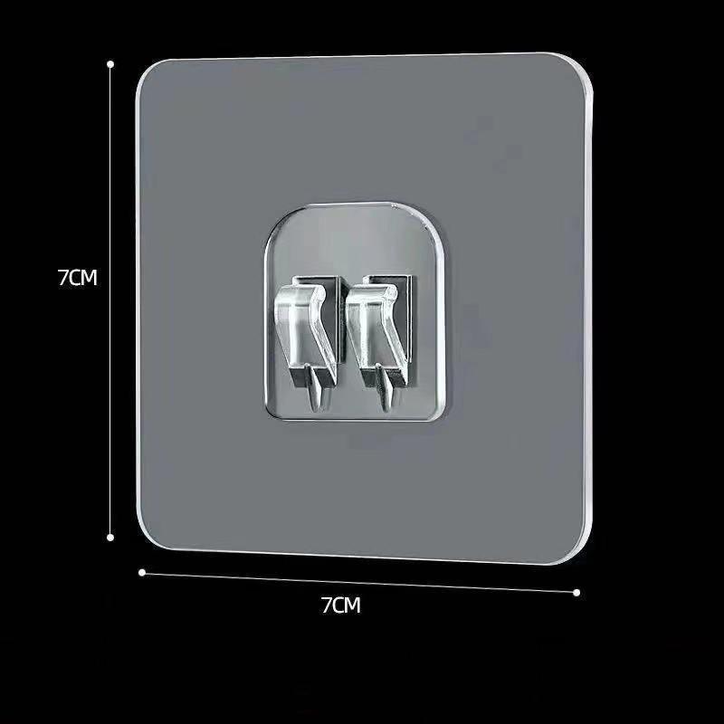 Strong No-Punch Adhesive Plastic Hooks - Transparent, Load-Bearing for Kitchens