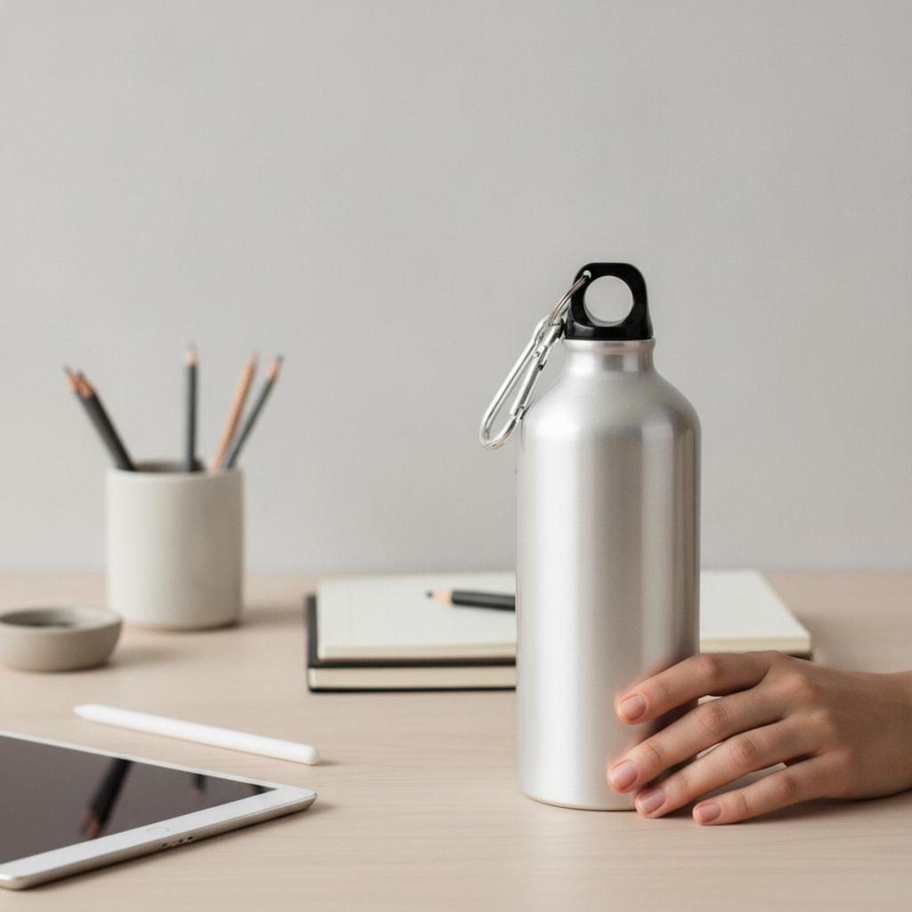Aluminum Water Bottle with Carabiner Spill-Resistant for Hiking, Hikers
