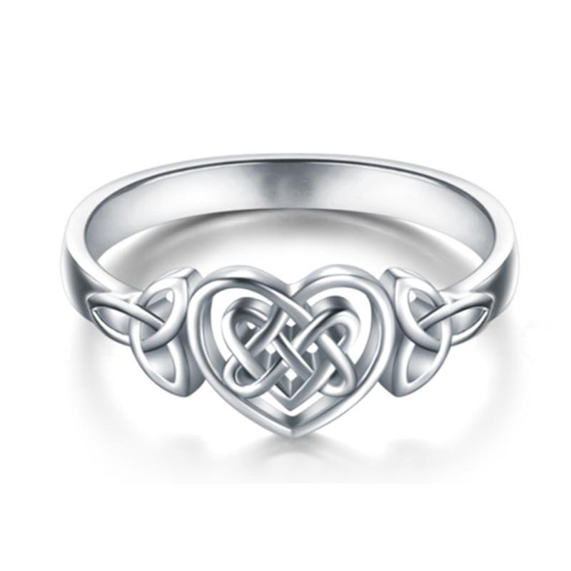 

Classic Delicate Rings for Women Hollow Out Love Heart Celtic Knot White Gold Color Wedding Party Gifts Fashion Jewelry KAR397 6