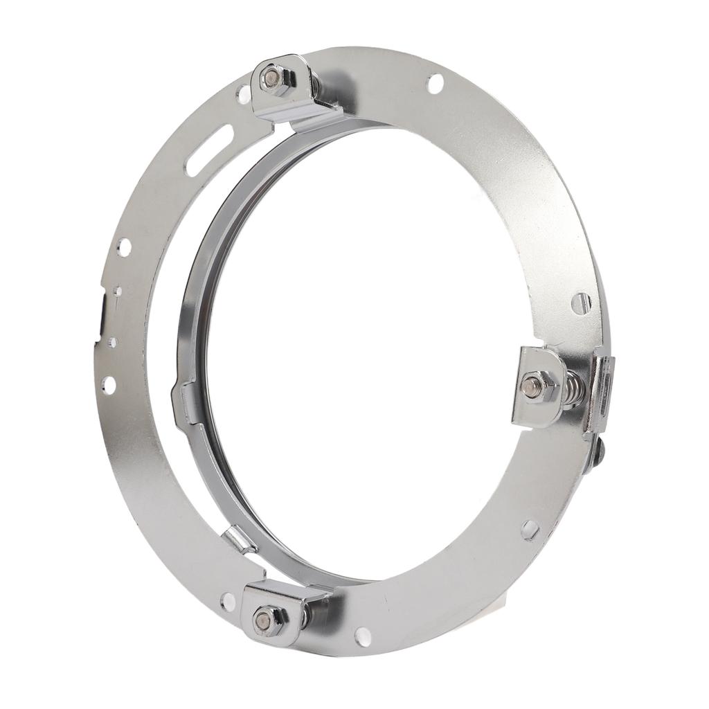 7 Inch Motorcycle Headlight Adapter Round Mounting Ring Bracket Head Lamp Adapter Silver