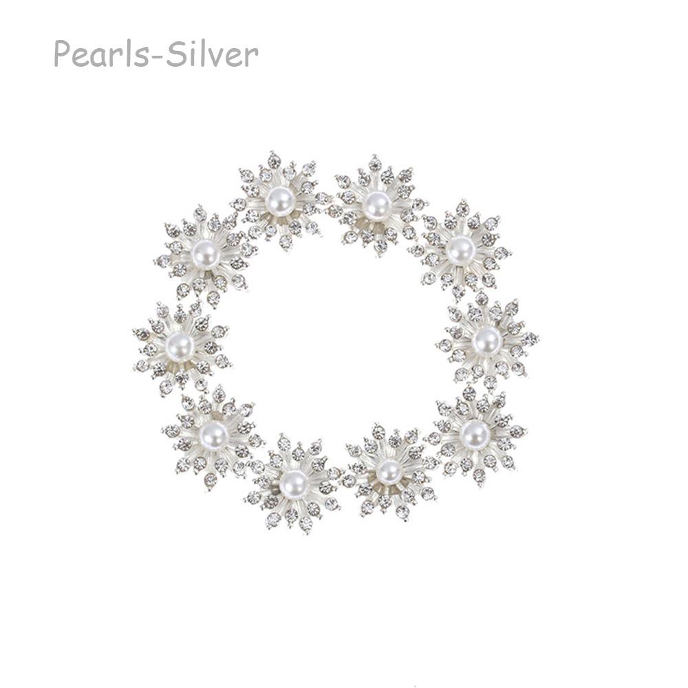 10PCS 16MM DIY Flatback Hairpin Accessories Pearl Buckle Snowflake Buttons Rhinestone Button Apparel Sewing