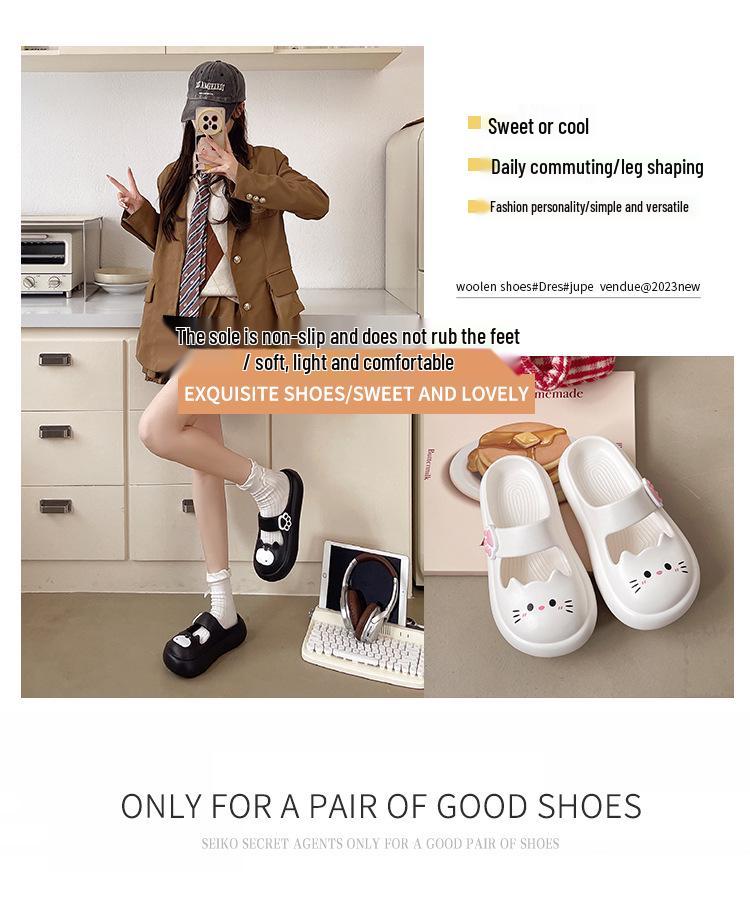 Women’s 2025 Summer Mary Jane Sandals: Non-Slip Kitten Heel, Thick Sole, Closed Toe Outdoor Slippers