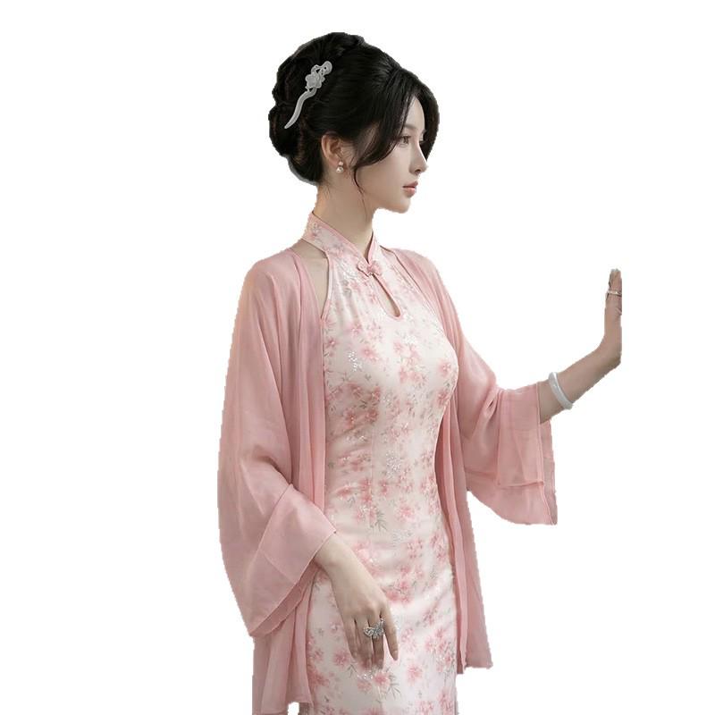 61017 New Chinese Halter Embroidery Dress & Shawl Set - Women's Summer 2026 Collection, Small Size Available