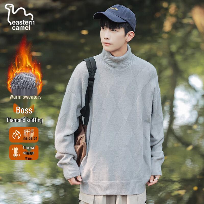 

EASTERN CAMEL Unisex Oversized Turtleneck Knit Sweater XL