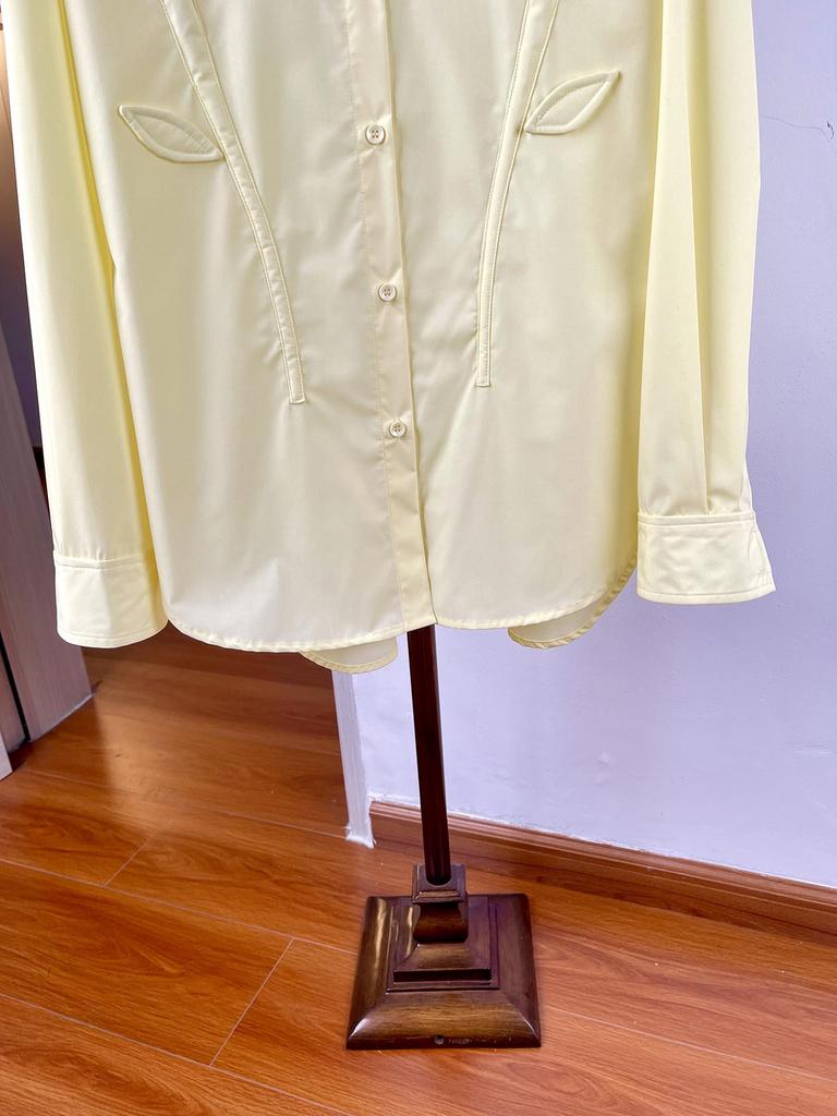 Women's Diamond-Encrusted 3D Floral Loose Long-Sleeve Lapel Shirt, Mid-Length, Spring Top
