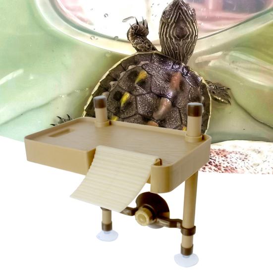 Schildkrötenterrasse, glatte Oberfläche, multifunktional, kreativ, solide, gratfrei, zum Ausruhen, Schlafen, abnehmbare Reptilientier-Ruheterrasse für Welpen