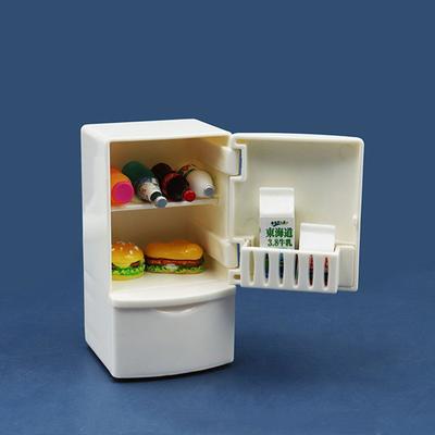Dollhouse Miniature Kitchen White Wooden Fridge Refrigerator Freezer Kids Toy
