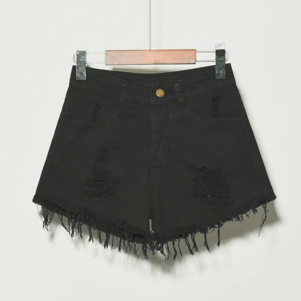 Women's Korean High-Waist Loose Denim Shorts - Summer Plus Size, Ripped, Wide-Leg, A-Line Hot Pants