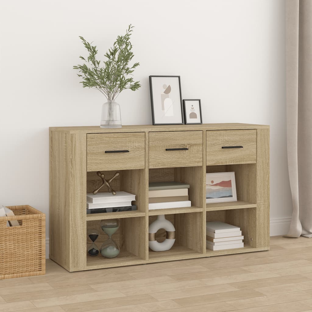 Komoda, Dąb Sonoma, 100X30X59,5 Cm, Materiał Drewnopochodny