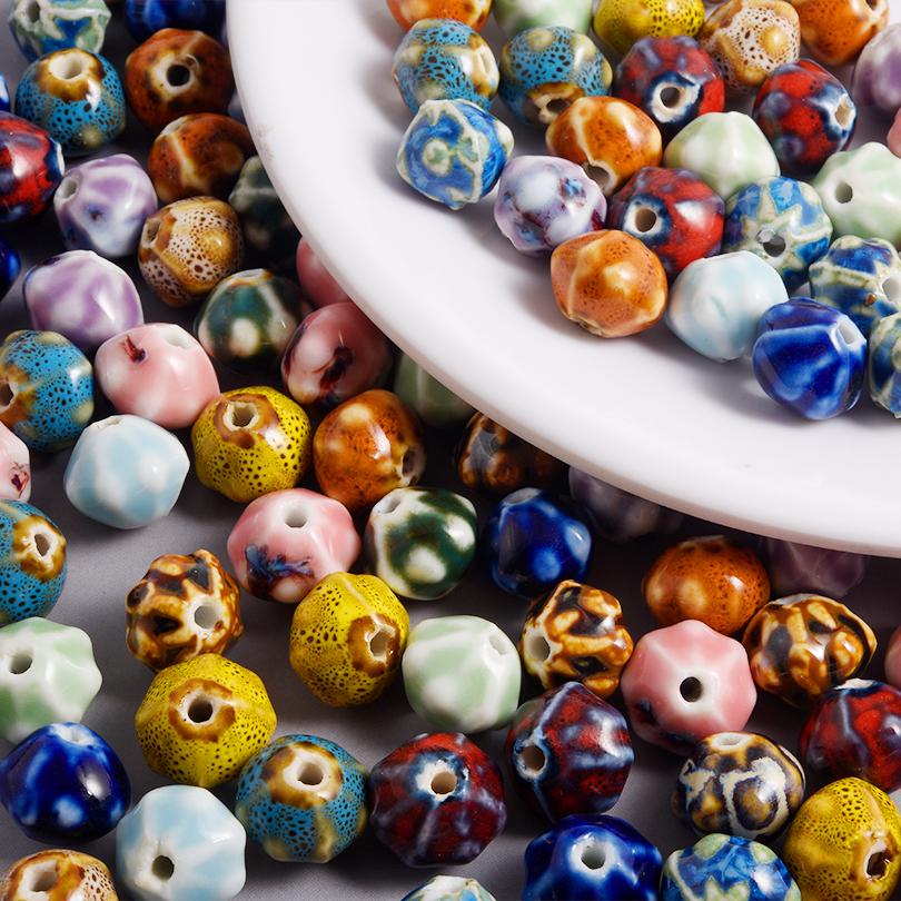 Different Style Random Mix Ceramic Beads For Jewelry Making Supplies Ball Flower Heart Star Loose Bead DIY Bracelets Accessories