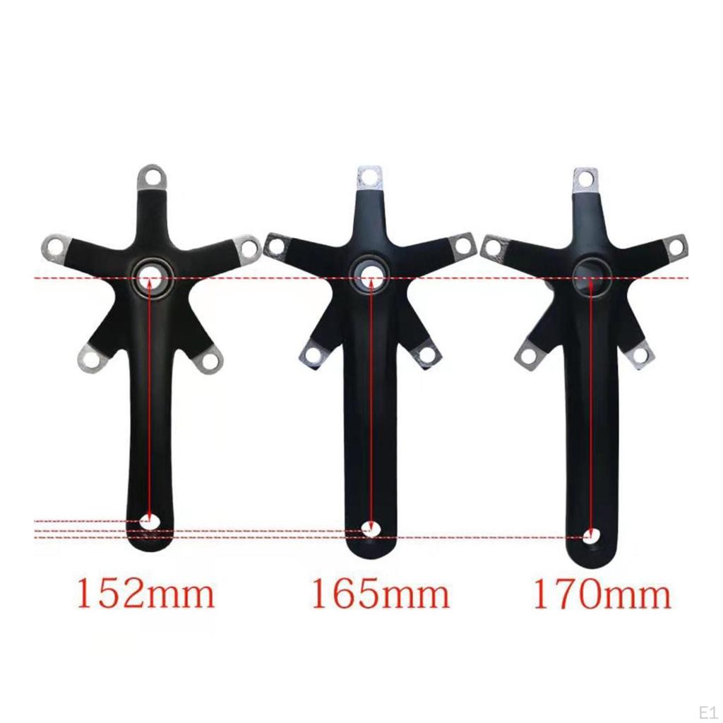 130 44T Crankset Aluminum Alloy with Bottom Bracket Matte Black Cycle Part for Road Bikers,