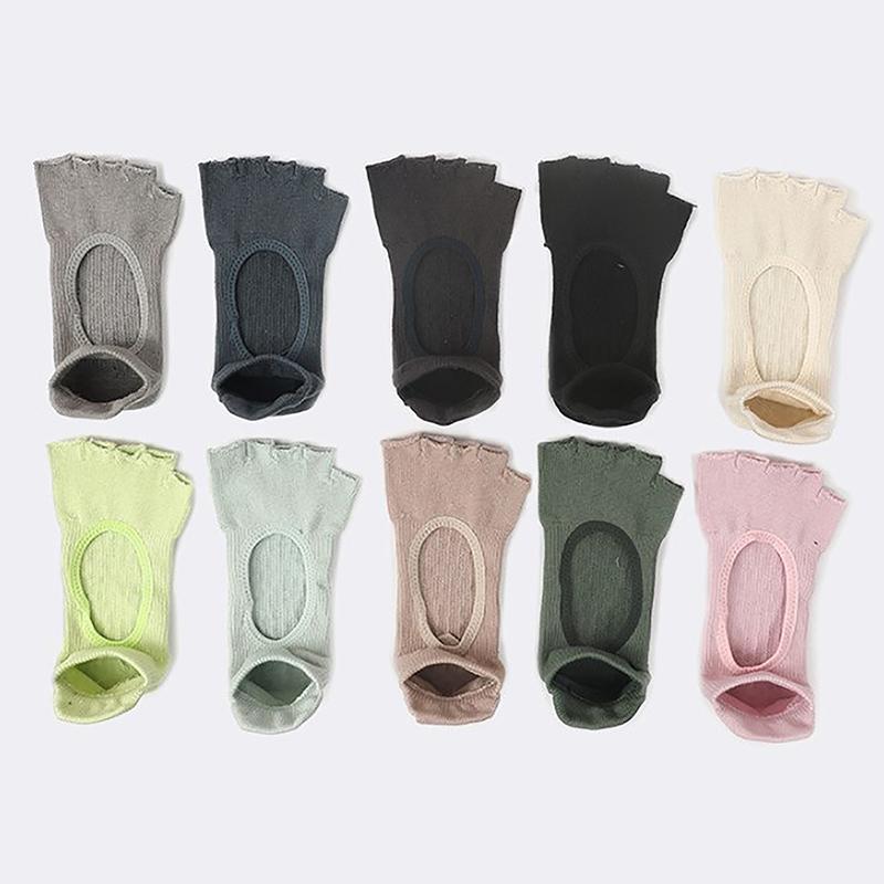 Women Half Toe Ballet Yoga Socks Non-Slip Peep Toe Anti-Slip Pilates Ankle Grip