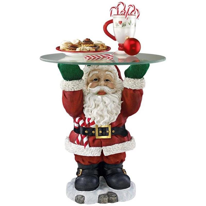 Άγιος Βασίλης Γλυπτό με Γυάλινη Επιφάνεια Εορταστικό Τραπέζι Ρητινένιο Στολίδι Χριστουγεννιάτικη Διακόσμηση Σπιτιού Σαλόνι Σπιτική Χειροτεχνία Εορταστικό Τραπέζι