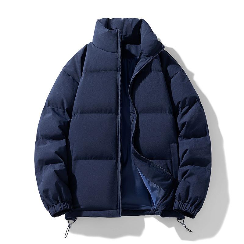 Down Cotton-padded Jacket Men's Stand-up Collar Thickened Jacket Winter Trendy Brand Loose Cotton-padded Jacket Cold-proof and Warm Bread Clothing