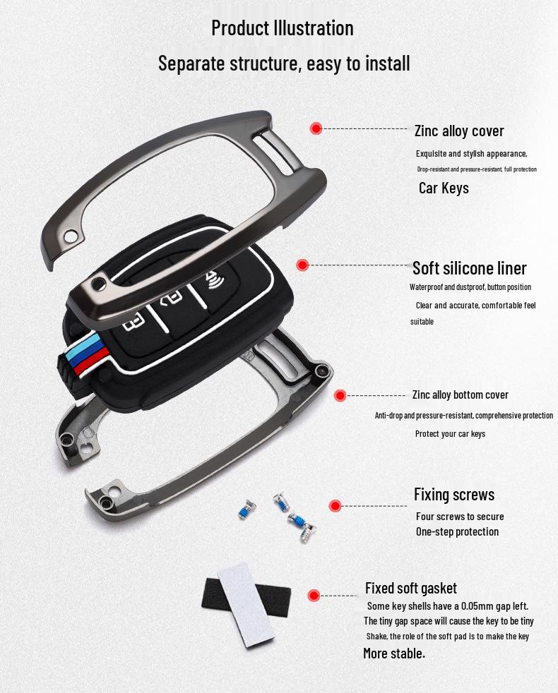 Compatible Key Case for BAIC Huansu S3L/S5/S6/S7/H3F/H5/H2 Remote