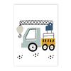 Kreslený Jeřáb Bagr Traktor Nákladní plakát Nástěnné umění Obraz na plátně Dětská školka Chlapci Obrázky Nordic Wall Print Room Decor