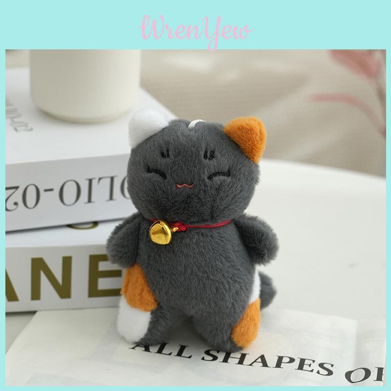 Cute Plush Cat Keychain Adorable Bell Charm Perfect Bag Accessory