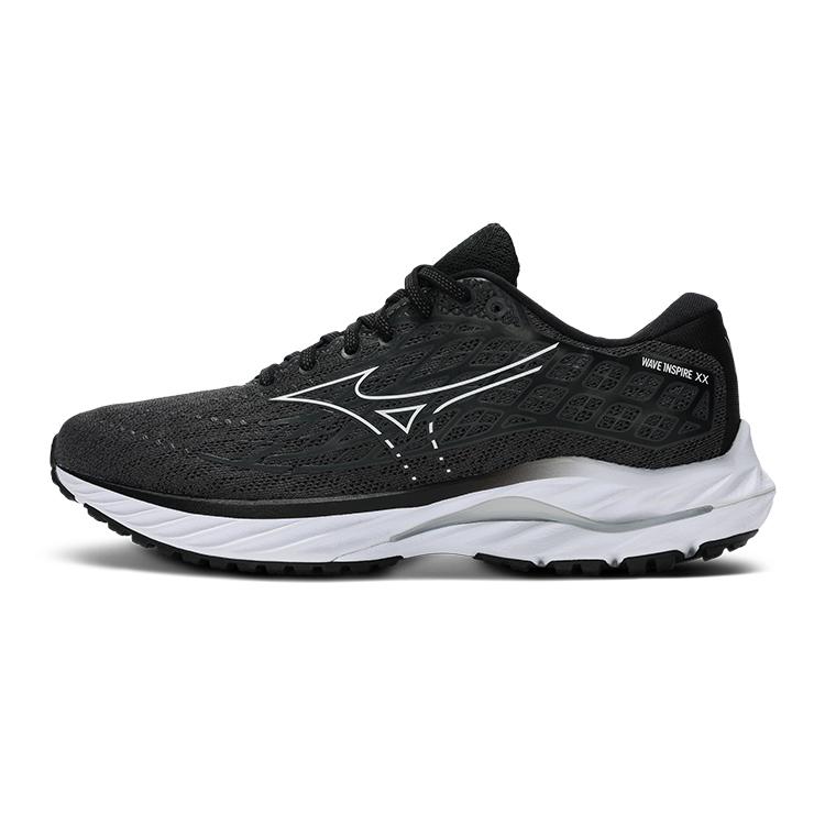 Mizuno Wave Inspire 20 Comfortable Shock Absorption Non-Slip Wear-Resistant Breathable Low-Top Running Shoes Unisex Sneaker Black White J1GD244422