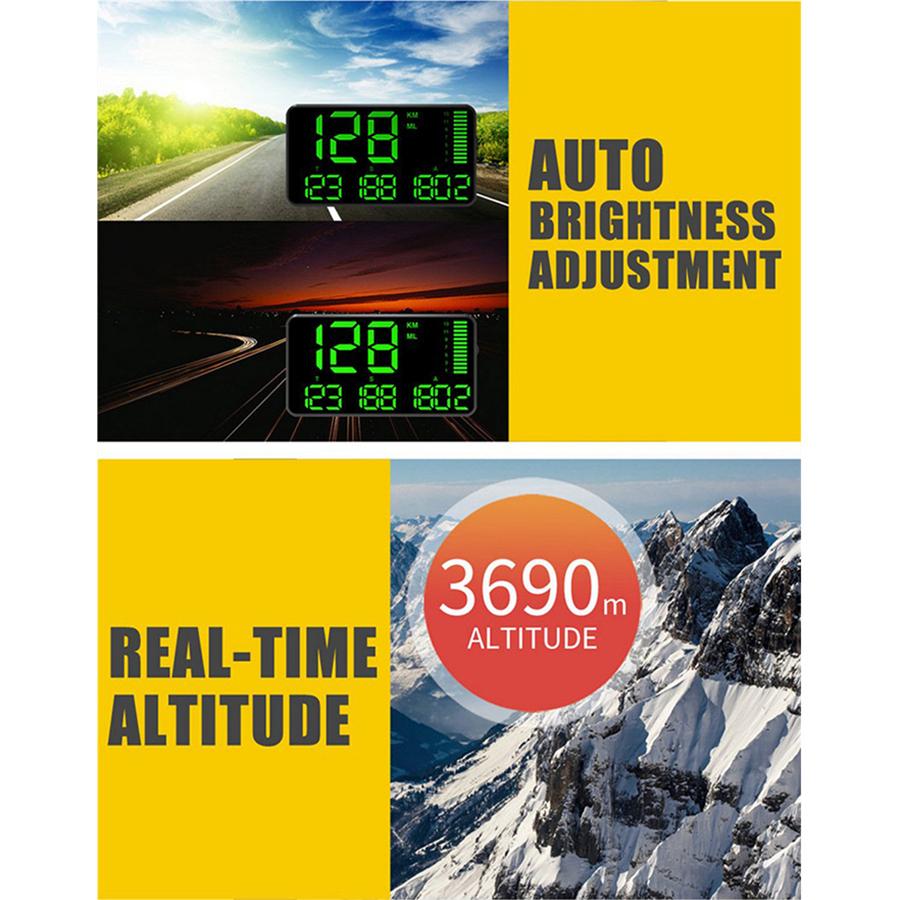 Universal Auto Bike 4.5" Digital GPS HUD Speedometer Dual Mode Display KM/h MPH