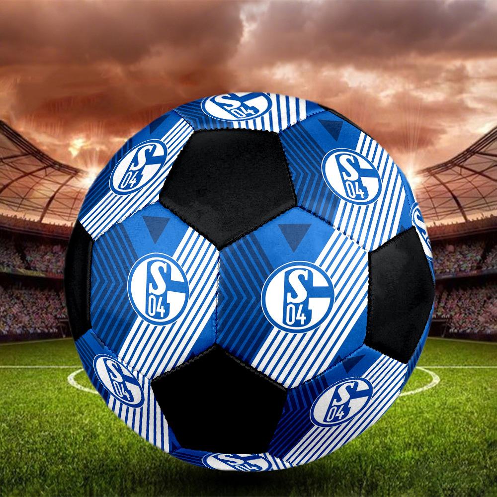 Pallone da Calcetto FC Schalke 04 Colorato Per Tutte le Età Misura 5 Cucito a Macchina PVC Pronto per la Competizione Resistente Alta Rimbalzo