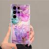 Phone Cover Case for Samsung Galaxy S26 S21 S24 S23 Ultra S22 FE Note 20 Ultra 10 S20 Plus S25 Edge Flower Marble
