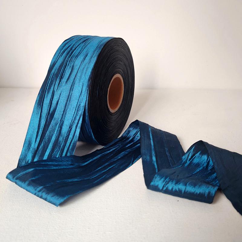 

10 Yards Silk Ribbon Korea Wedding Decoration Pearl Light Wrinkled Color Band Retro Style Woven Tape Script Packaging