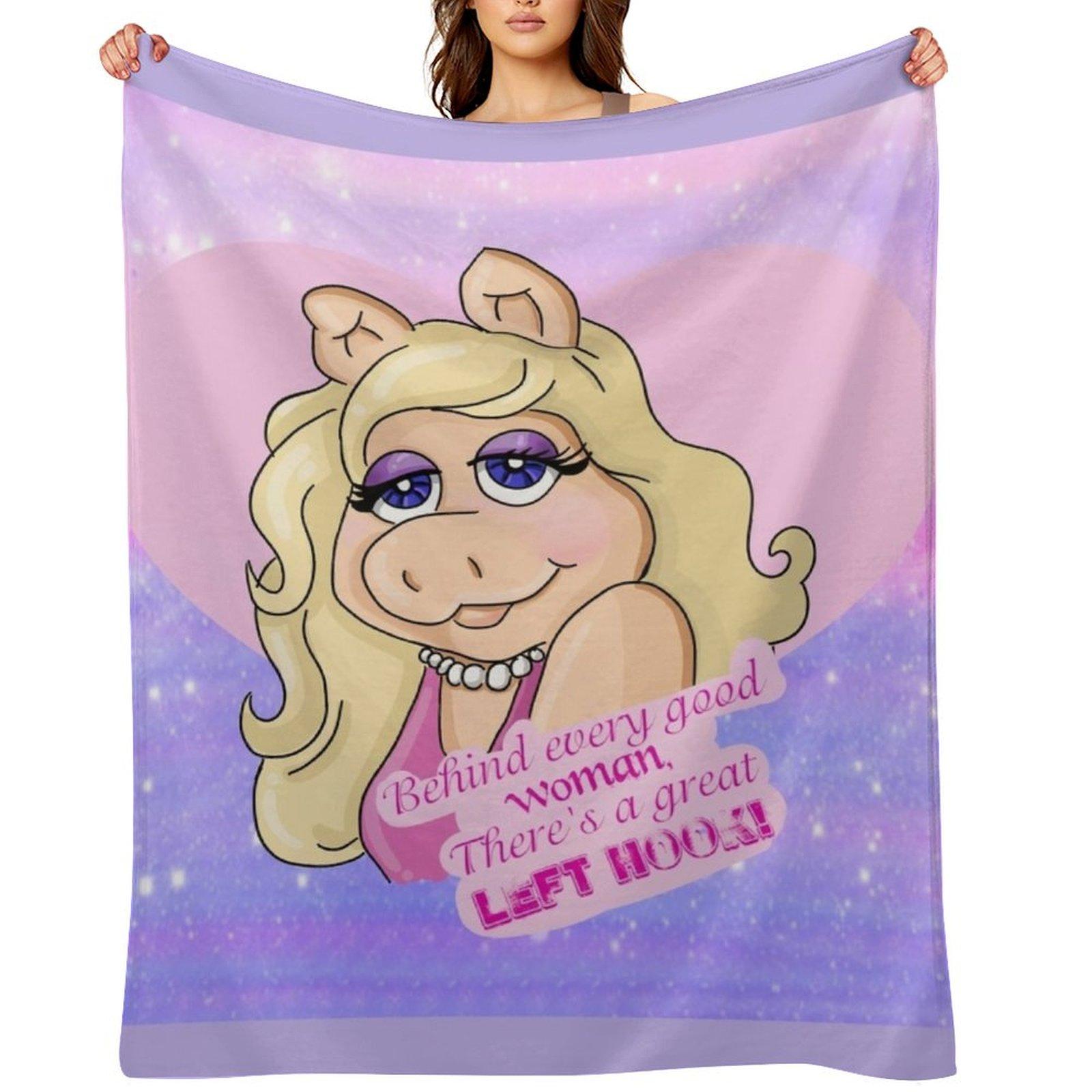 

Miss Piggy Throw Blanket Thin Decoratives warm winter Loose Blankets 30x40in