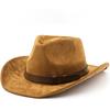 Cappello di lana scamosciato uomo donna cappello da coppia cappello da cowboy western di lana