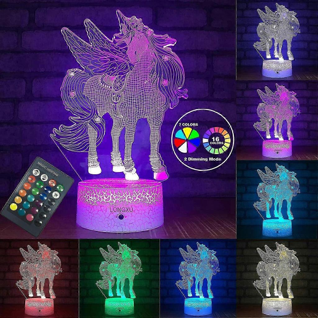Gift Light Childrens Night Light with Remote Control and Smart Touch 7 Colors + 16 Colors Dimmable Unicorn Toy 3 4 5 6 7 8 9-year-old Girl G
