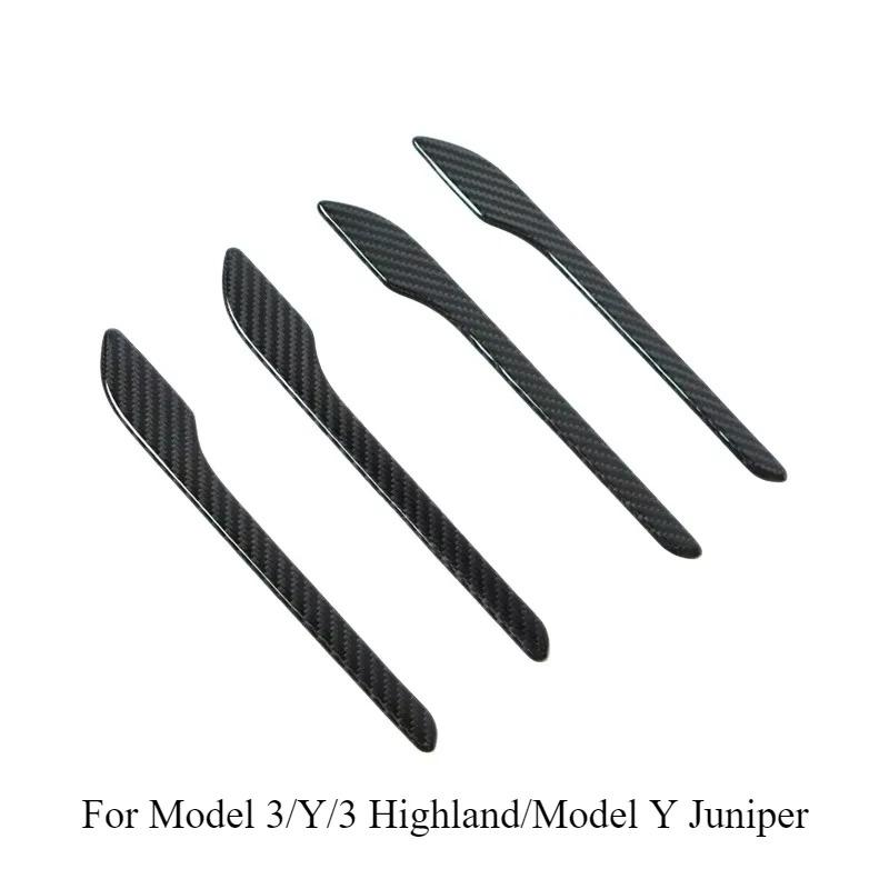 Real Carbon Fiber Door Handle Sticker for Tesla Model 3/Y/3+ Model Y Launch 2017-2025 Door Handle Protector Cover Accessories