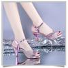 Summer New Korean Style Women's Stiletto High Heel Sandals Sexy One Buckle Peep Toe Sandals