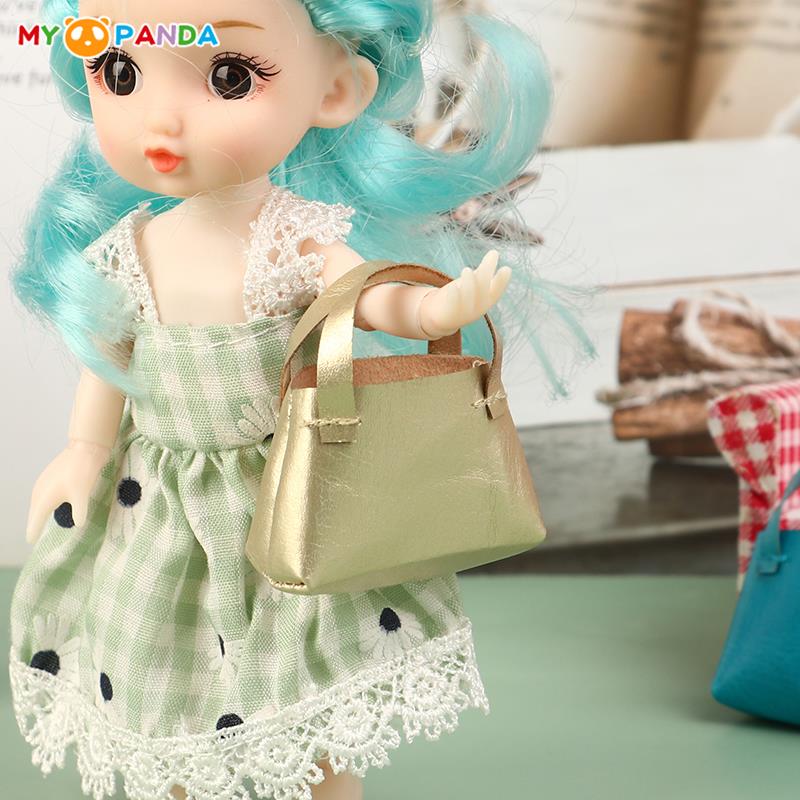 1Pc Cute Mini Simulated Leather Bag Handbag Miniature Doll Bag Toys For 30cm Doll Fashion Decor Accessories Kids Lovely Gifts